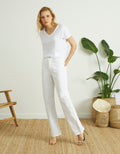 Reiko - Paty Straight Trousers - Off White Denim - Women