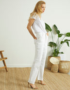 Reiko - Paty Straight Trousers - Off White Denim - Women