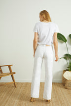 Reiko - Paty Straight Trousers - Off White Denim - Women