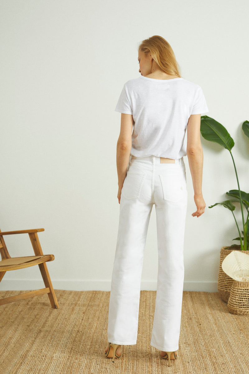 Reiko - Pantalón recto Paty - Denim Off White - Mujer