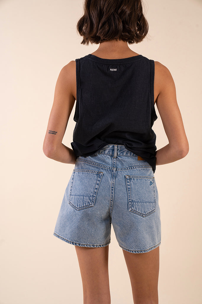 Edition 001 Le Short Brenda Denim Bio-Recyclé Bleu Light