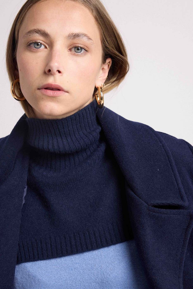 Paula Roll Neck - Navy - 100% Oeko-Tex Cashmere - Mixed