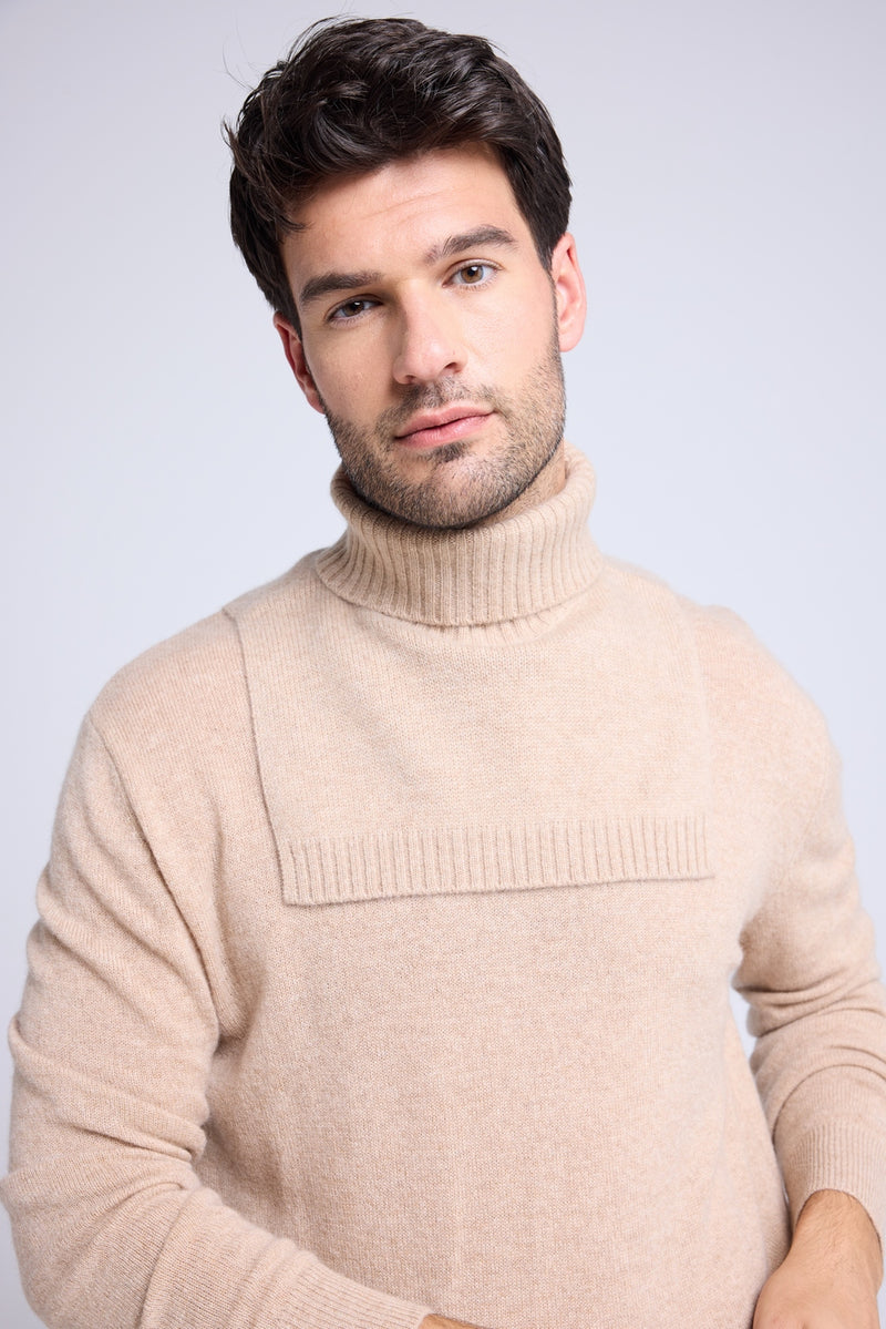 Col Roule Paula - Beige Crème