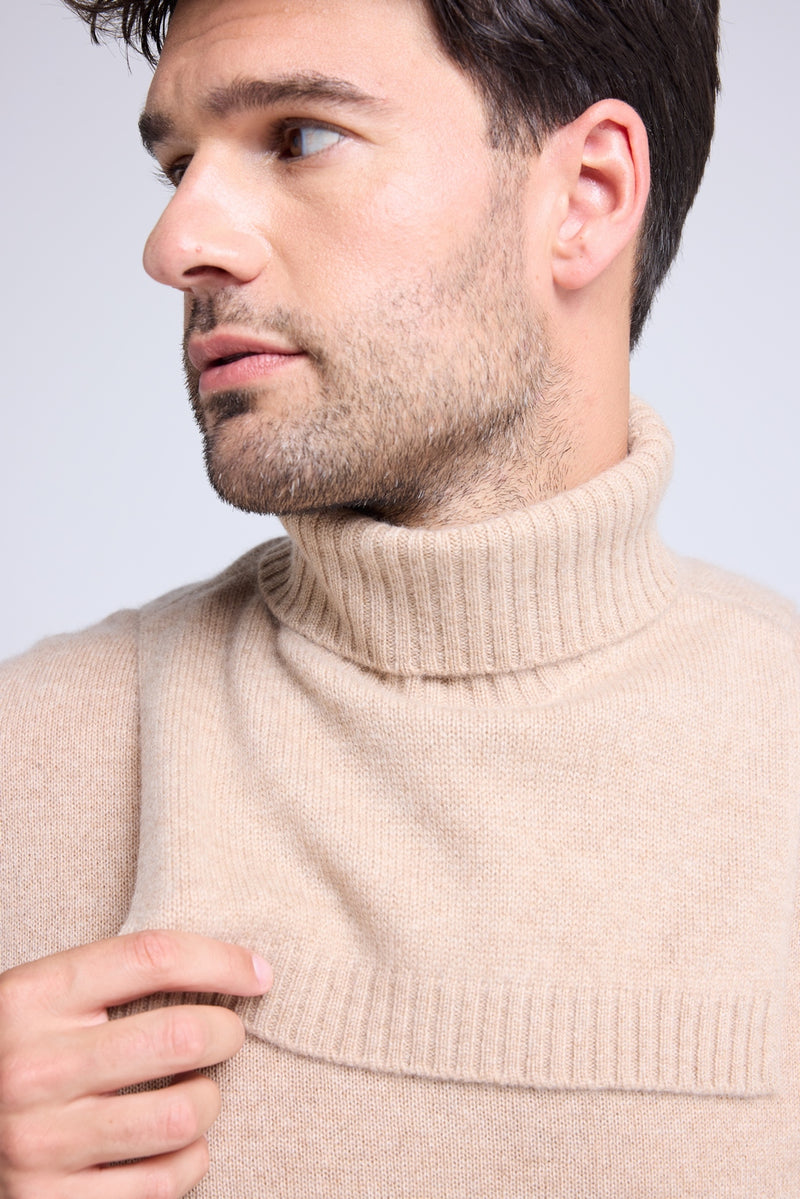 Col Roule Paula - Beige Crème