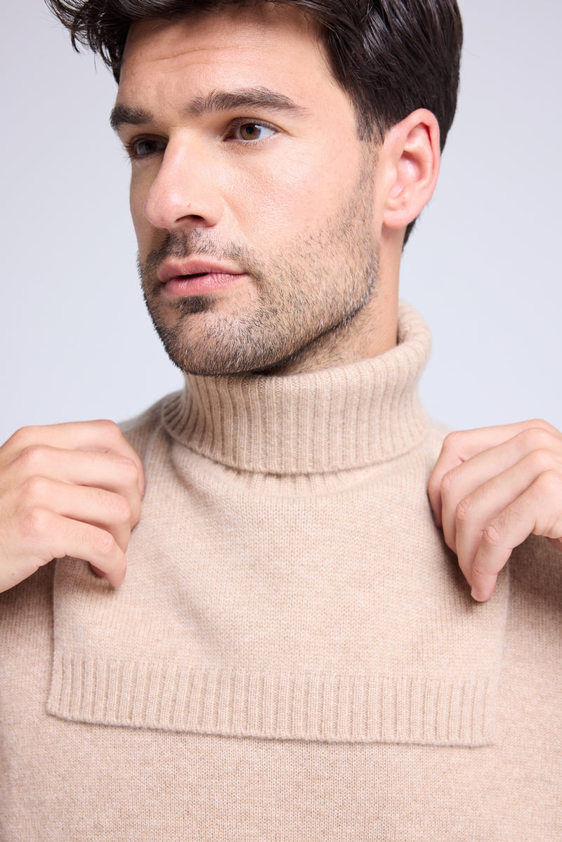 Col Roule Paula - Beige Crème