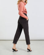 Pantalones cargo Pauline Velvet - Carbono - Mujer