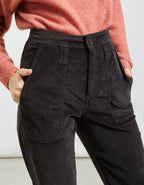 Pantalones cargo Pauline Velvet - Carbono - Mujer