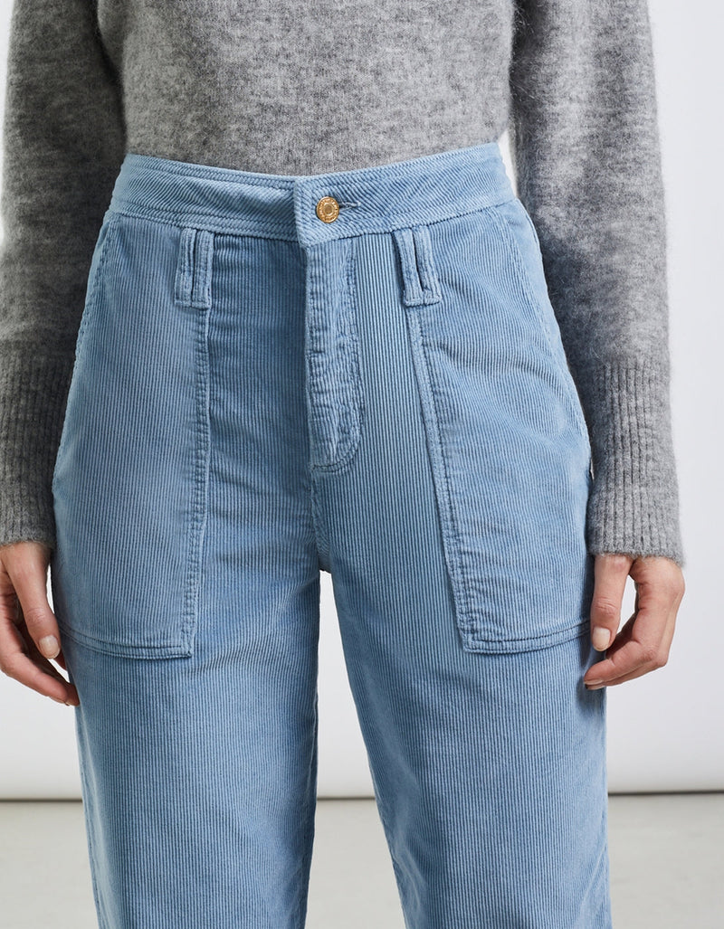 Pantalones cargo Pauline Velvet - Azul tormenta - Mujer