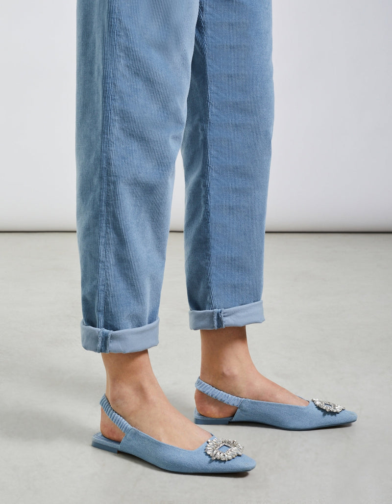 Pantalones cargo Pauline Velvet - Azul tormenta - Mujer