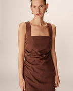 Pauline Short Dress - Chocolate