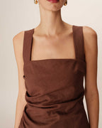 Pauline Short Dress - Chocolate