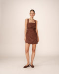 Pauline Short Dress - Chocolate
