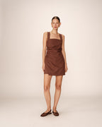 Pauline Short Dress - Chocolate