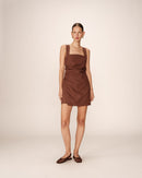 Pauline Chocolate Short Dress