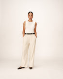 Paulin Ecru Fitted Tank Top