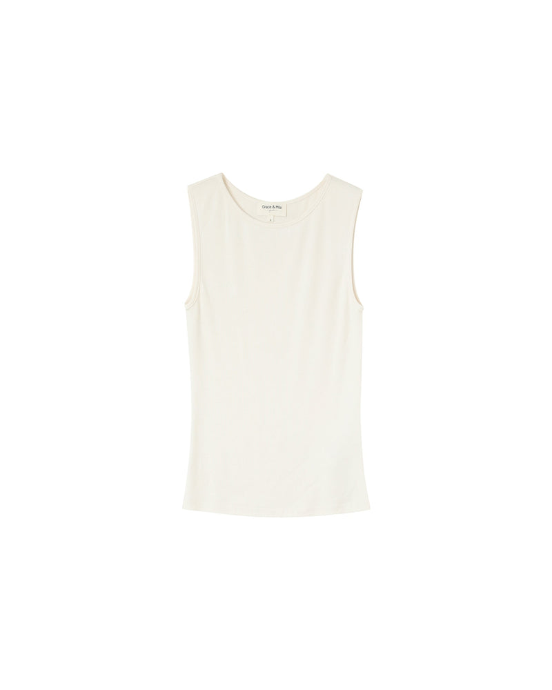 Paulin Ecru Fitted Tank Top