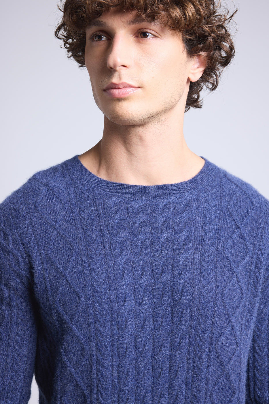 Pull Torsade Col Rond Paul - Bleu Indigo - Homme