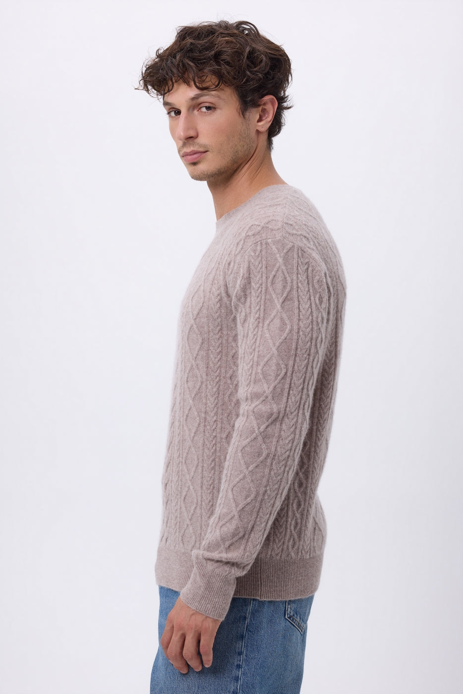 Pull Torsade Col Rond Paul - Noisette - Homme