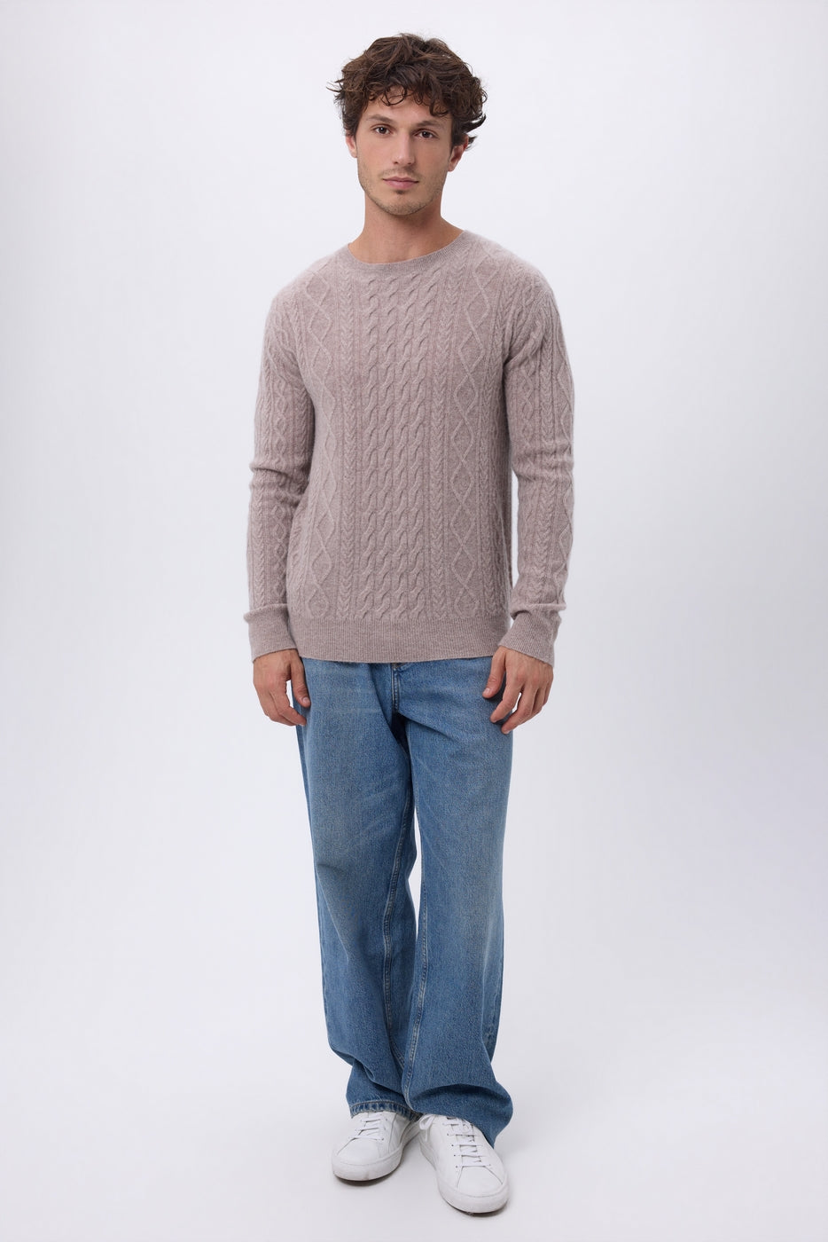 Pull Torsade Col Rond Paul - Noisette - Homme