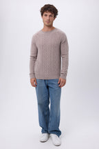 Pull Torsade Col Rond Paul - Noisette - Homme