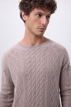 Pull Torsade Col Rond Paul - Noisette - Homme