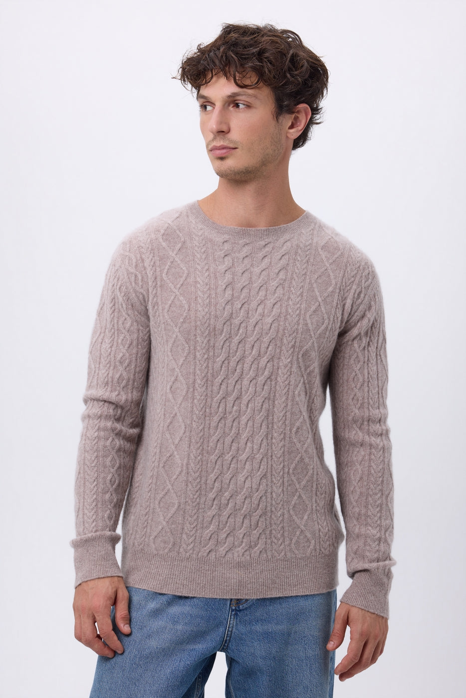 Pull Torsade Col Rond Paul - Noisette - Homme