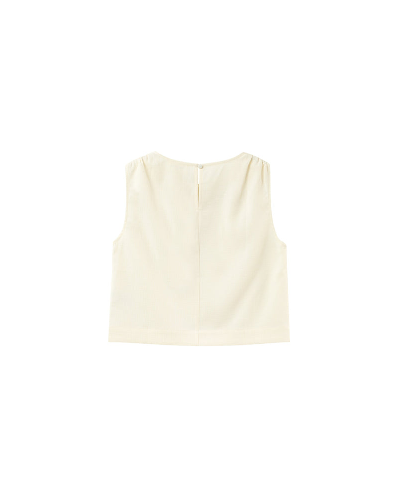 Top Corto Con Fruncido Crudo Palma