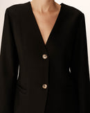 Blazer negro sin cuello tipo percha Payton