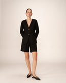 Blazer negro sin cuello tipo percha Payton