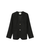Blazer negro sin cuello tipo percha Payton