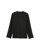 Blazer negro sin cuello tipo percha Payton