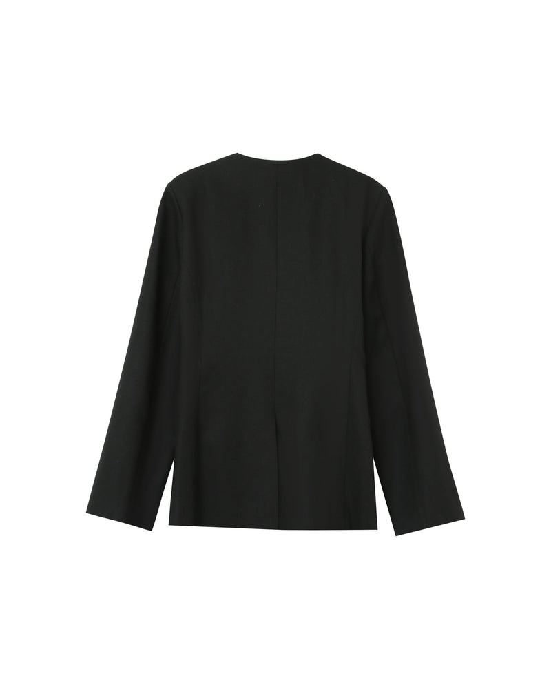 Blazer negro sin cuello tipo percha Payton