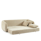 Paz - Sofá recto de 3 plazas - Tejido chenilla beige