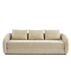 Paz - Sofá recto de 3 plazas - Tejido chenilla beige