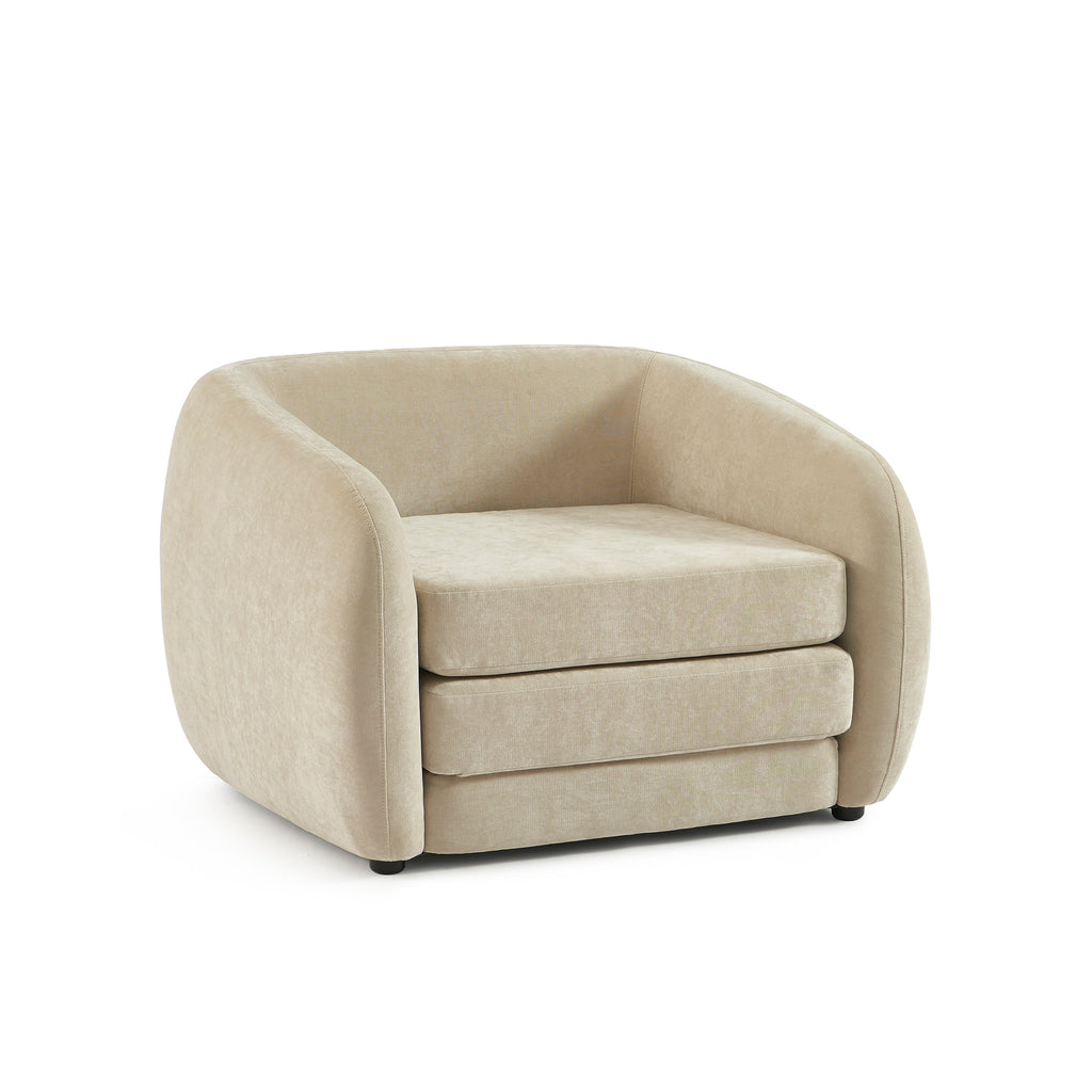 Paz - Sillón - Tela de chenilla beige