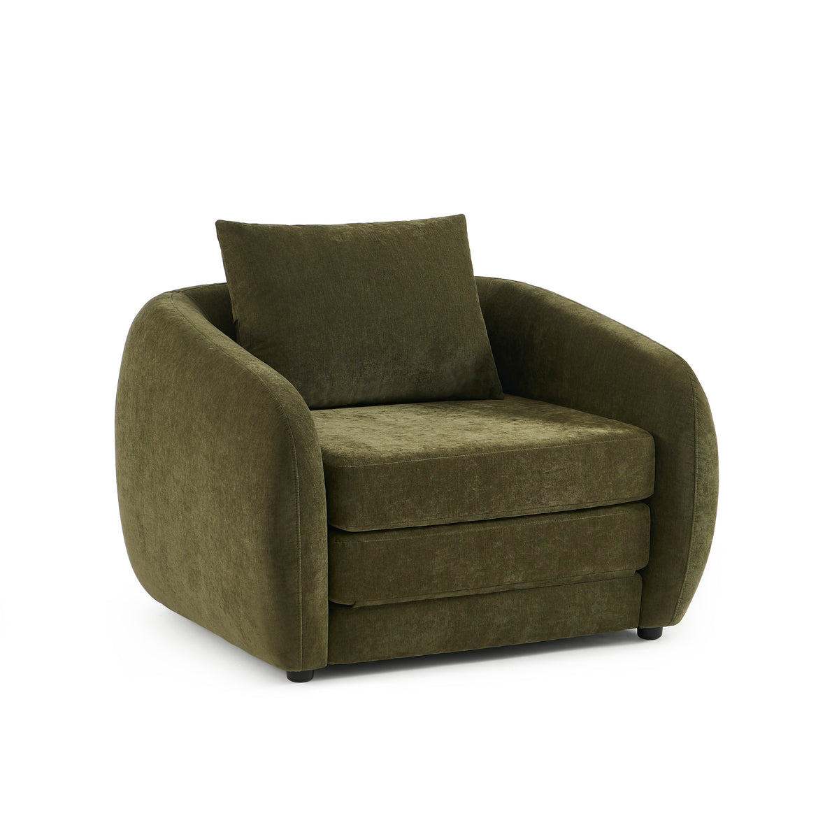 Paz - Sillón - Tela de chenilla verde