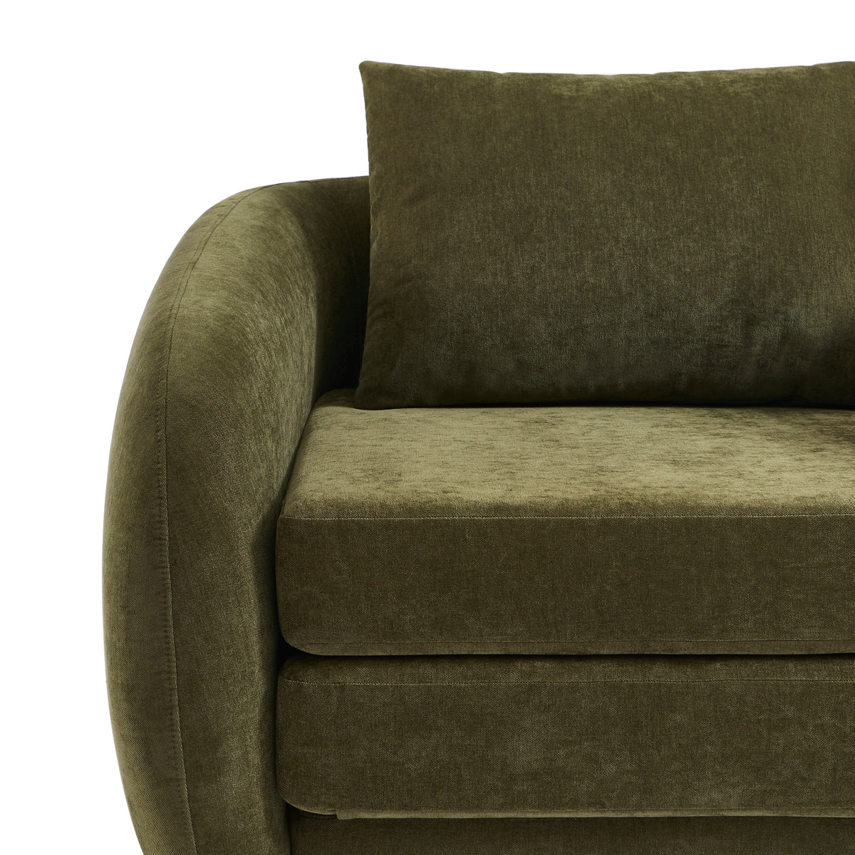 Paz - Sillón - Tela de chenilla verde