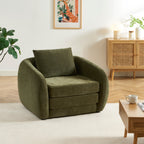 Paz - Sillón - Tela de chenilla verde