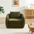 Paz - Sillón - Tela de chenilla verde