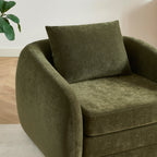 Paz - Sillón - Tela de chenilla verde