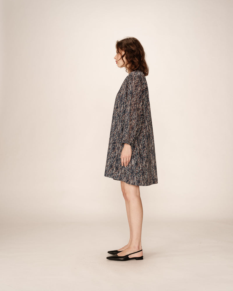 Short Navy Printed Dress Pazur