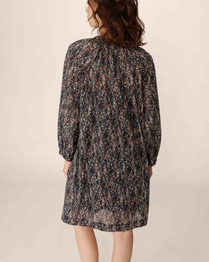 Short Navy Printed Dress Pazur