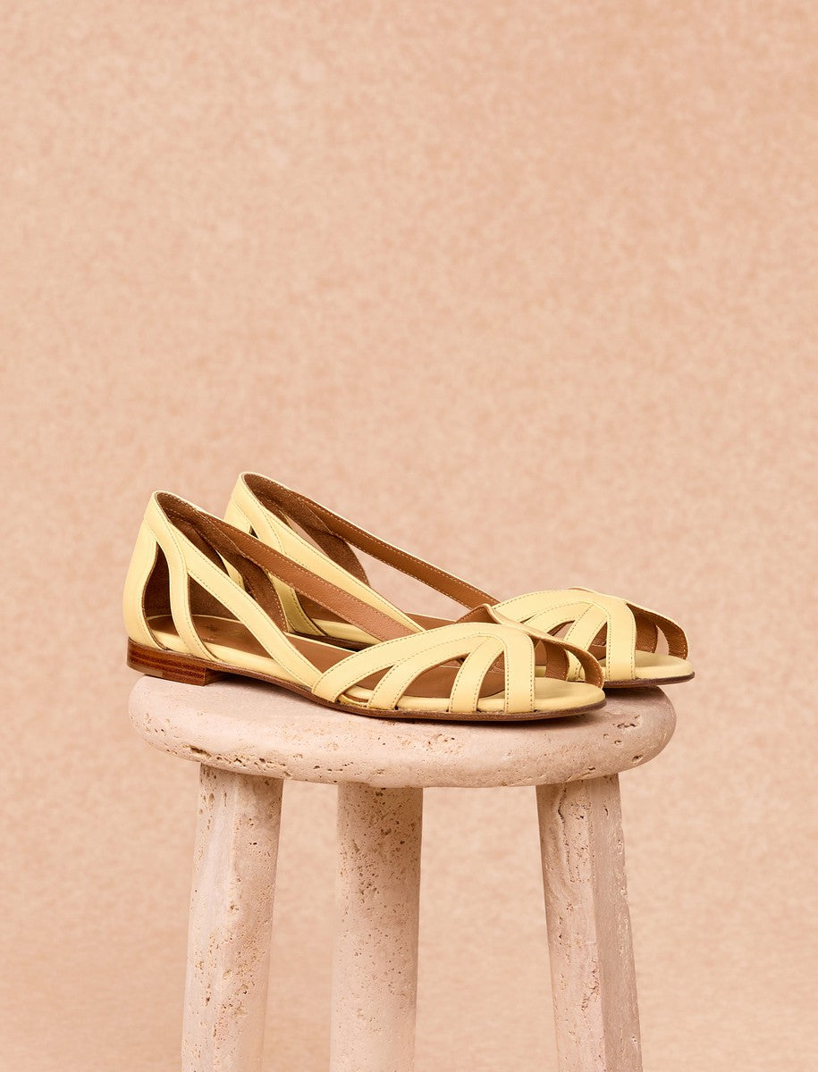 Sandales Plates Hortensia - Jaune Clair - Femme