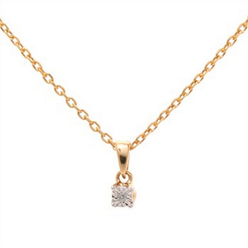 Pendentif "Brillantine" Diamant :0,01Ct/1 - Or Jaune 750/1000