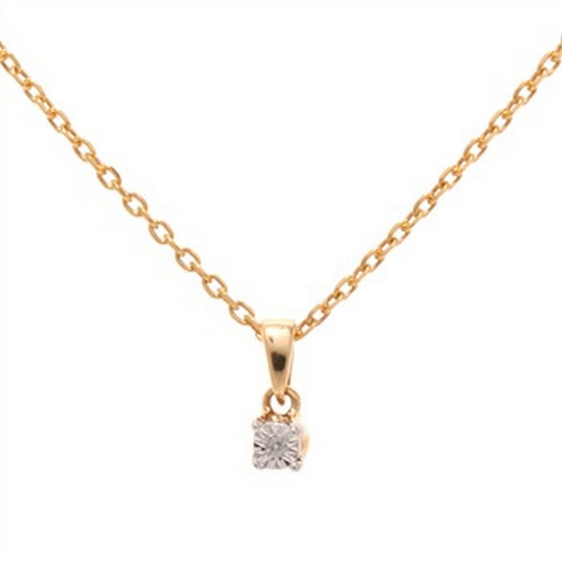 Pendentif "Brillantine" Diamant :0,01Ct/1 - Or Jaune 750/1000
