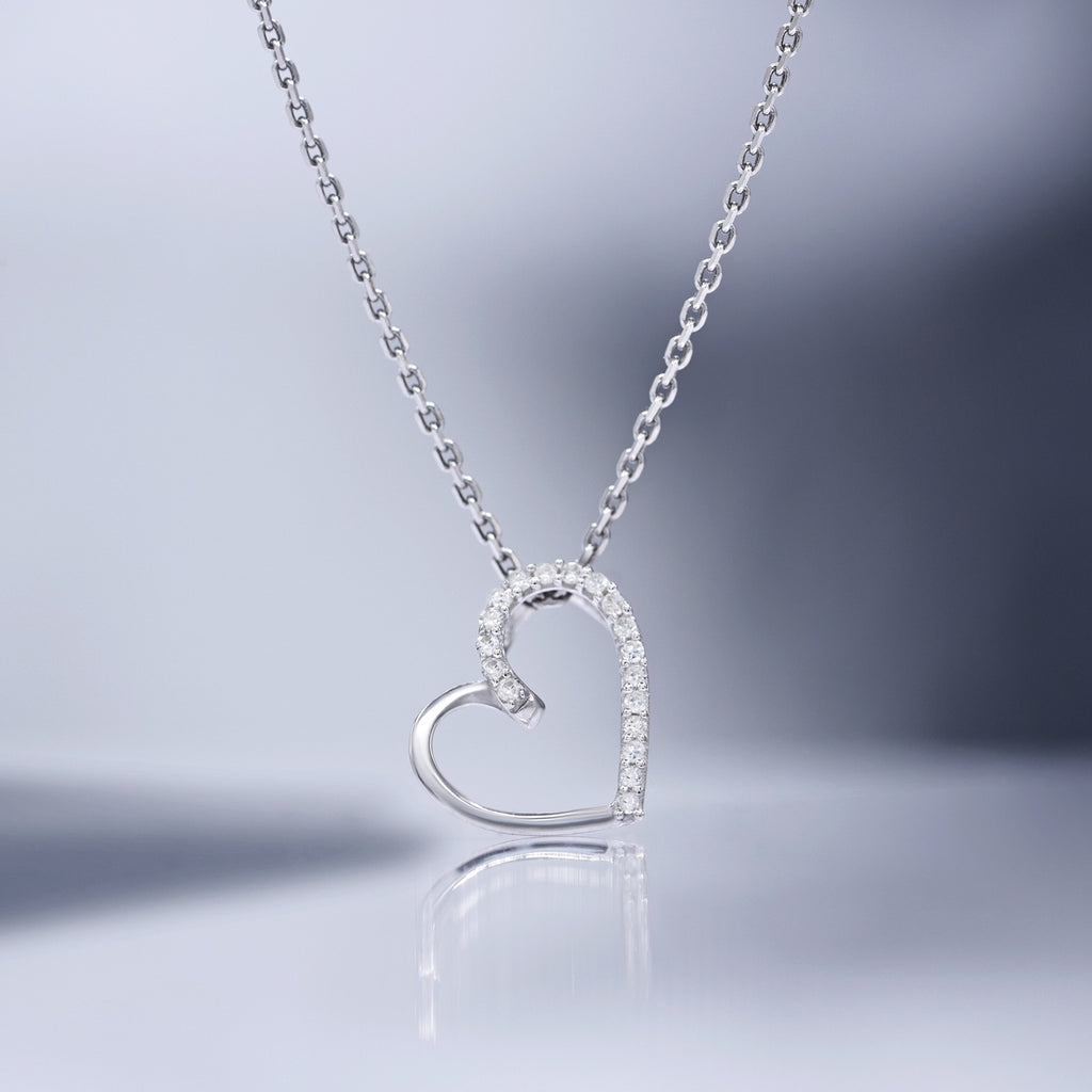 "Precious Heart" Diamond Pendant: 0.05/18 - 375/1000 White Gold
