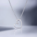 Pendentif "Coeur Précieux" Diamants : 0,05/18 - Or Blanc 375/1000