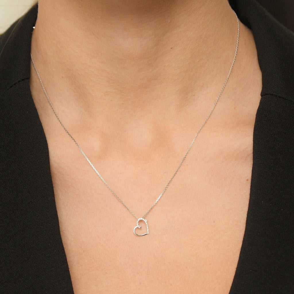 "Precious Heart" Diamond Pendant: 0.05/18 - 375/1000 White Gold