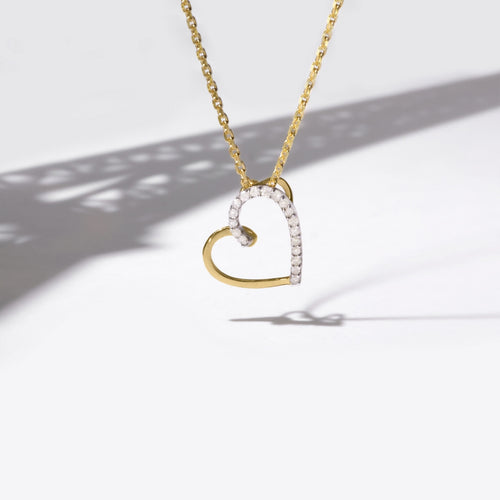 Pendentif "Coeur Précieux" Diamants : 0,05/18 - Or Jaune 375/1000