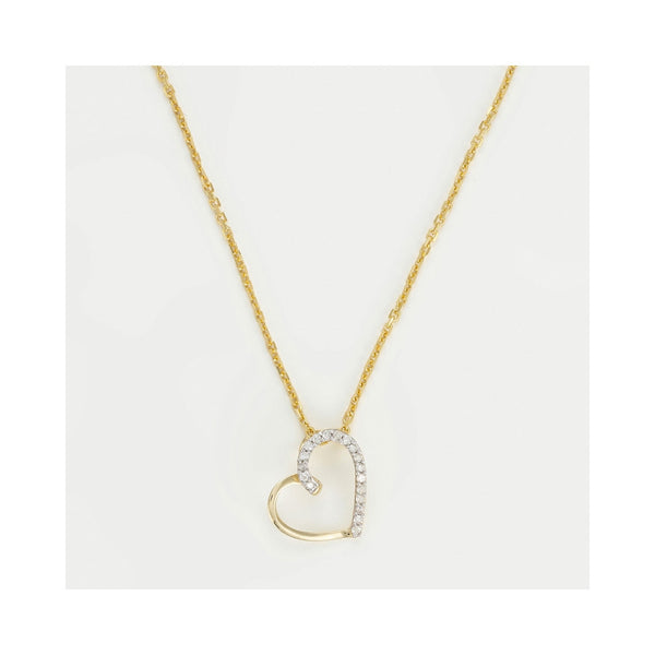 "Precious Heart" Pendant, Diamonds: 0.05/18 - 375/1000 Yellow Gold